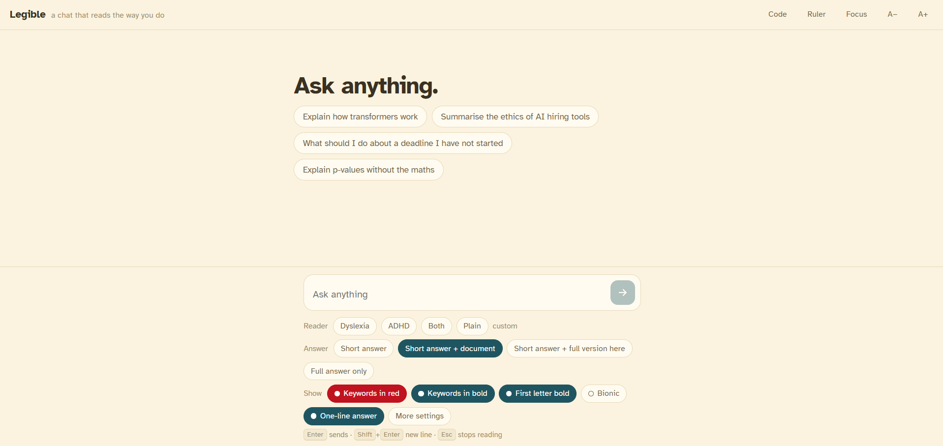 Legible screenshot 1